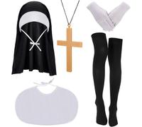 Copricapo Da Suora Per Costume Da Suora Per Ragazza O Donna. Accessori Per Costumi Di Halloween Da Suora. Terrore O Paura Del Cappello Da Suora. Velo Per Costume Da Suora Da Uomo.