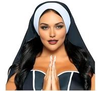 Copricapo Da Suora Per Costume Da Suora Per Ragazza O Donna. Accessori Per Costumi Di Halloween Da Suora. Terrore O Paura Del Cappello Da Suora. Velo Per Costume Da Suora Da Uomo.