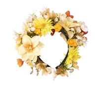 Copricapo di ispirazione etnica elegante corona floreale copricapo per donne ragazze alla moda gioielli per capelli a tema floreale elegante fascia con fiori