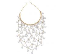 Copricapo di perle, catena con strass Art Déco Accessorio per capelli stile flapper anni '20 ruggenti per donne, feste, matrimoni vintage, dorato