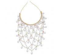 Copricapo di perle, catena con strass Art Déco Accessorio per capelli stile flapper anni '20 ruggenti per donne, feste, matrimoni vintage (dorato)