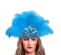 copricapo di piume da donna Fascia Copricapo Accessori Great Con Piume Per Donna Accessori Da Donna (Sky Blue, One Size)