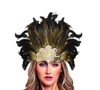 copricapo di piume da donna Fascia Copricapo Accessori Great Con Piume Per Donna Accessori Da Donna (Khaki, One Size)