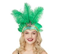copricapo di piume da donna Per Balli Di Fine Anno Matrimoni Feste Cocktail E Feste In Retrò Fascia Stile Vintage Con Piume Copricapo Anni 20 Fascia Donna (Green, One Size)