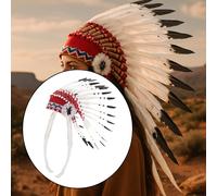 Copricapo di piume di ispirazione indiana, cappello indiano per spettacoli