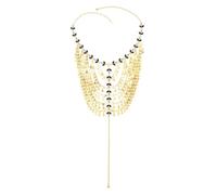 Copricapo esotico, catena con nappa e moneta in lega dorata, accessorio for capelli in stile etnico arabo for festival ed eventi