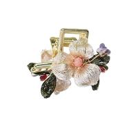 Copricapo in filo di rame con fiore, fata, con forcina in lega di diamanti, accessori Hanfu da donna, forcina for capelli, gioielli, copricapo(Silver)