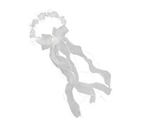 copricapo in velo con ghirlanda da sposa fatto a mano presenta un accento floreale 3D, comfort leggero per abiti nuziali prolungati, clip, copricapo in velo, accento floreale in rattan,