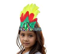 Copricapo Indiannoo Con Piume Accessori CapelliDonna Copricapo Con Piume Fascia Con Piume Carnevale Accessori CapelliPer Carnevale Di Venezia Masquerade (Red, One Size)
