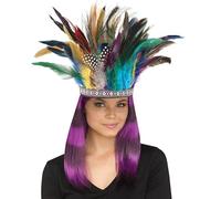 Copricapo indiano con piume per Halloween, carnevale, martedì grasso, copricapo indiano, costume indiano americano, accessori per capelli con piume, fascinator boho per cosplay