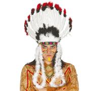 Copricapo indiano con piume per travestimento pellerossa