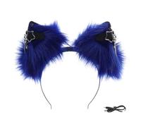 Copricapo partecipativo dell'orecchio animale della peluche con la batteria ricaricabile azione dinamica per le feste di Halloween Unisex ricaricabile copricapo mobile