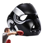 Copricapo per allenamento pugilato, protezione per la testa della boxe, protezione integrale per il viso per adulti, impermeabile in pelle PU per kickboxing, sparring, design ergonomico sic