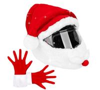 Copricapo per casco da moto, cappello, Babbo Natale, Natale, cappello da moto, cappello di Babbo Natale, regalo di Capodanno, Natale, copricapo da motociclista, copricapo divertente con consacrazione