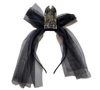 Copricapo per Halloween, stile vintage, con velo, accessorio spaventoso per costume di Halloween, cosplay, carnevale, spettacoli teatrali, feste