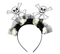 Copricapo per il giorno dei morti Halloween teschio fascia scheletro rosa fiore fascia corona floreale per donne ragazze giorno dei morti corona copricapo