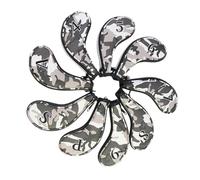 Copricapo per mazza da golf per ferri da golf, 9 pezzi coperture per testa da golf mimetiche in legno e driver con numero grande, copritesta da golf alla, copertura impermeabile per conducente