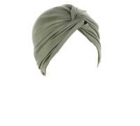 Copricapo pre-legato per chemioterapia da donna UK Beanie sciarpa turbante berretto floreale cotone feel stile Alopecia bandana copertura per la testa, Verde oliva tinta unita, Etichettalia unica