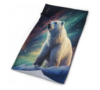 Copricapo, sciarpa magica a forma di orso polare con luci del nord, bandana, sciarpa, maschera, scaldacollo, scaldacollo, scaldacollo, per sport all'aperto, escursionismo, ciclismo, pesca, Orso polare