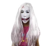 Copricapo spaventoso donna capelli lunghi spaventoso donna copricapo Halloween festa cosplay costume raccapricciante copricapo testa horror puntello raccapricciante partito cosplay costume copricapo