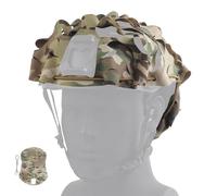 Copricasco Tattico Camo 3D Foglie per Softair Paintball, Pannelli Camuffamento Taglio Laser con Apertura NVG, Fissaggio con Corda Elastico, Compatibile FAST/MICH/ACH(CP)