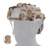 Copricasco Tattico Camo 3D Foglie per Softair Paintball, Pannelli Camuffamento Taglio Laser con Apertura NVG, Fissaggio con Corda Elastico, Compatibile FAST/MICH/ACH(TCP)