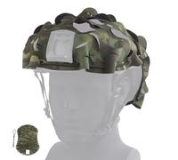 Copricasco Tattico Camo 3D Foglie per Softair Paintball, Pannelli Camuffamento Taglio Laser con Apertura NVG, Fissaggio con Corda Elastico, Compatibile FAST/MICH/ACH(ODCP)