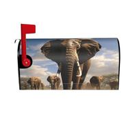 Copricassetta postale elefante feroce avvolge magneticamente copri cassetta postale decorazione per la casa da giardino 21x18 pollici
