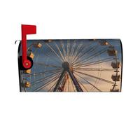 Copricassette postali a forma di ruota panoramica, avvolgimenti magnetici, copricassette postali, decorazioni per la casa, da giardino, 21x18 pollici