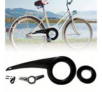 Copricatena per Bici, Paracatena per Bicicletta in Plastica, Proteggi Catena per Bicicletta, Protezione per Catena per Bici Protezione per Corona Bici per 32-38T (Nero Kit Completo)