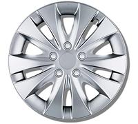 Copricerchi 14 pollici - Set da 4 copricerchi argento da 13-16 pollici - Copri cerchi pollici auto Stormer per quasi tutti i cerchioni in acciaio - Nero o argento - Copri cerchioni