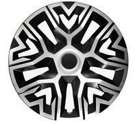 NRM The Best Silver/Black - Copricerchi da 15", per cerchioni in acciaio, set da 4 pezzi, colore: Argento/Nero
