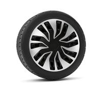 Copricerchi 15" Universali Camper Furgoni Nero-Grigio 4Pz Coppe Copri Ruota Abs