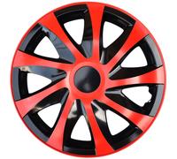 Copricerchi Auto Universali Draco 13 Pollici Rosso Nero 4 Pezzi