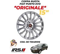 COPRICERCHI COPPA RUOTA PLATÒ FIAT PUNTO EVO ORIGINALE R15" OE 735481016