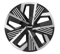 Copricerchi, coppe ruota set 4 pezzi da 14" Mod Blade Runner NERO/ARGENTO in ABS