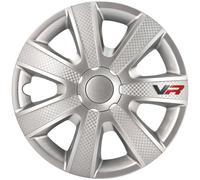 Copricerchi Coprimozzi Copricerchi VR 16-Zoll Argento / Look Carbonio / Logo Set