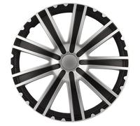 Copricerchi Coprimozzi Copriruota Toro 14 pollici Nero/Argento Set (4 Pezzi)