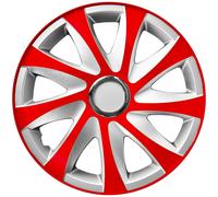 Copricerchi coprimozzi rosso-argento set 4 pezzi NRM EXTRA DRIFT 16"