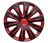copricerchi, Coprimozzo da 14 pollici Ricambi auto Copertura decorativa universale Adatto for pneumatici con anello in ferro e acciaio(Red)