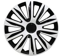 copricerchi, Coprimozzo da 14 pollici Ricambi auto Copertura decorativa universale Adatto for pneumatici con anello in ferro e acciaio(White and Black)
