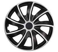 Copricerchi coprimozzo QUAD BICOLOR CS nero e argento set 4 pezzi 13 "