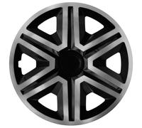 Copricerchi Coprimozzo set 16 "ACTION Doublecolor grafite / nero 4 pezzi