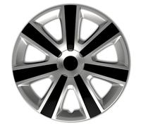 Copricerchi Coprimozzo VR 13 Pollici Argento/Nero Set (4 Pezzi)