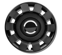 Copricerchi da 13 pollici, nero lucido, con anello cromato, prodotto originale Malibu, produzione europea, sostenibile, in plastica riciclata, set da 4 tappi decorativi