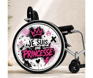 Copricerchi decorativi per sedia a rotelle, motivo: "Io sono una principessa"