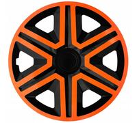 NRM Action - Set di 4 copricerchi universali per auto (arancione/nero, 14")