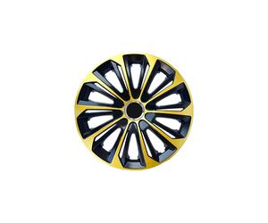 Copricerchi e rivestimenti ruote set completo 4 pezzi NRM in oro e nero