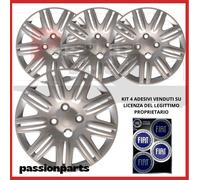 COPRICERCHI FIAT DOBLO 14" R14 COPPE RUOTA COPRIRUOTA BORCHIE LOGO BLU SET 4 PZ