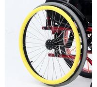 Copricerchi for sedia a rotelle antiscivolo e resistenti all'usura in silicone, copricerchi for sedia a rotelle da 22/24 pollici, migliorano la presa e la trazione(Yellow,22in)